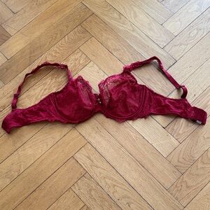 Chantelle Lace Underwire Bra in Deep Red